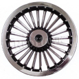 8" Turbine Black & Silver Wheel Cover (cap-0002-B61)